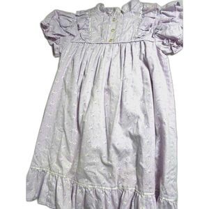 Vintage Handmade Girl's Dress sz 10 Lavender Floral Babydoll Pinafore Prairie